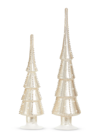 Silver Mercury Glass Pearl Trees