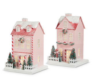 Lighted Pink Paper House