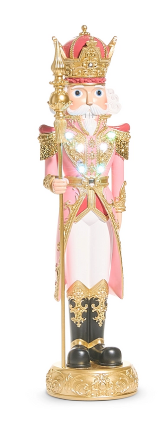 20" Lighted Pink Nutcracker