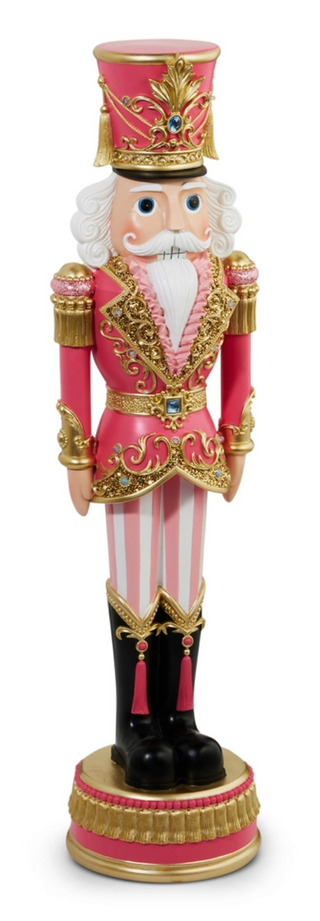 36" Lighted Pink Nutcracker