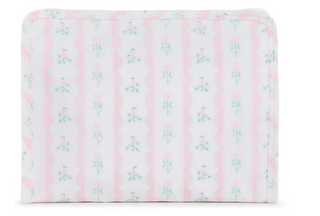 TRVL - Roadie Medium Pink Ribbon Floral Zipper Pouch