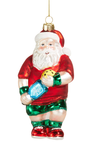 Santa Pickleballer Ornament