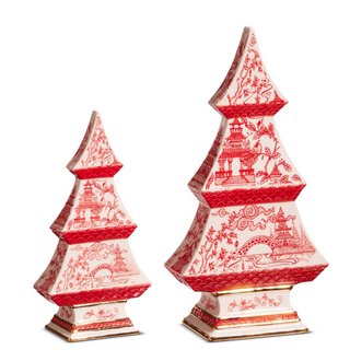Red Chinoiserie Trees - 6.5" / 9"