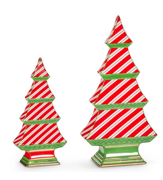 Candy Cane Stripe Tabletop Trees - 9" / 12.5"