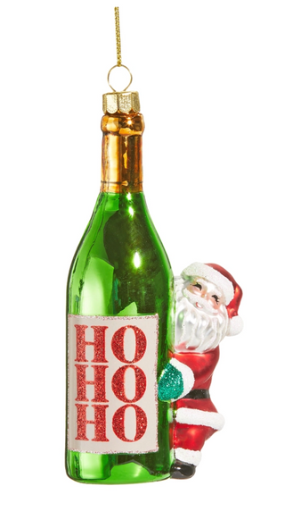 Bottled Christmas Cheer Glass Ornament