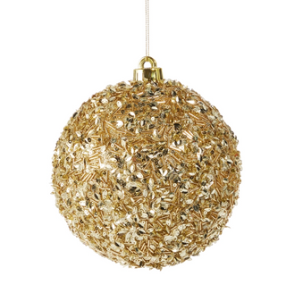 6" Gold Sequin Ball Ornament