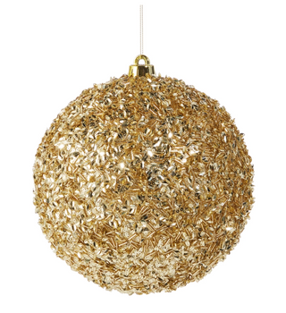 8" Gold Sequin Ball Ornament