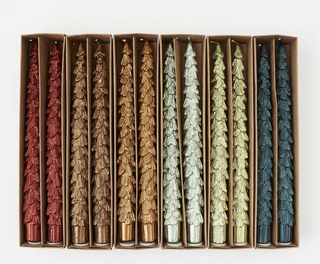 Metallic Tree Taper Candle in Gift Box