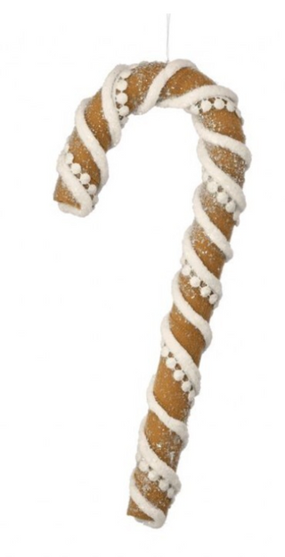 12" GINGERBREAD CANDY CANE ORNAMENT