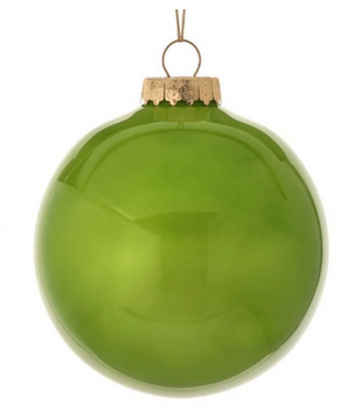 6" "GLASS LOOK" PLASTIC BALL ORNAMENT