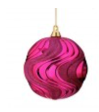 GLITTER RIPPLED BALL ORNAMENT 200mm