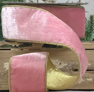 Lush Velvet Gold Back, Strawberry Ribbon- 2.5x10Y