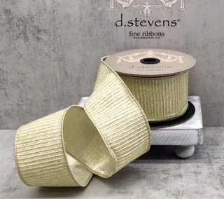 Pleated Lame, Light Gold Ribbon -2.5x10Y