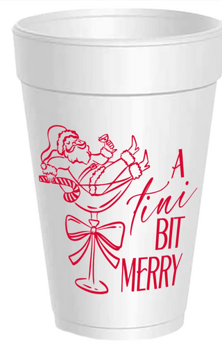 Tini Bit Merry Santa Styrofoam Cups