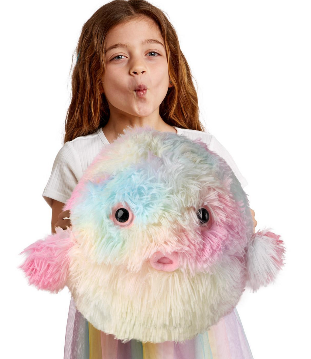 Snuggle Puff Super Soft Rainbow Puffer Fish – Navy Blooms