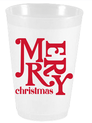 Merry Christmas Block Frost Flex