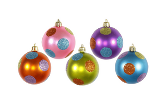 2.4" Candy Polka Dot Shatterproof Ornament