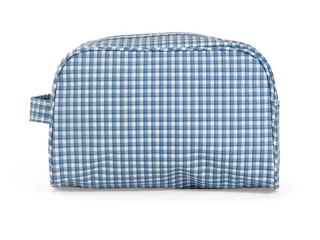 TRVL Stowaway Toiletry Bag Indigo Check