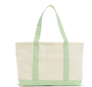 TRVL Medium Gingham Trim Tote - various colors