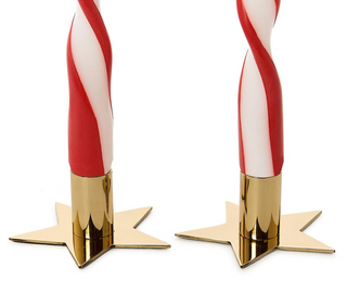Star Shape Metallic Gold Metal Taper Candlestick Candleholder