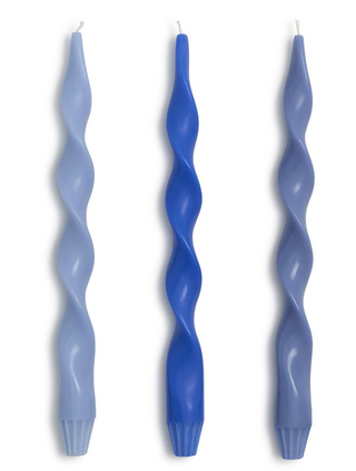 Twist Taper Candles Blue