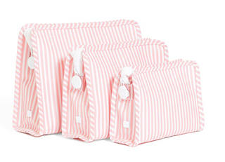 TRVL ROADIE Zip Pouch - PIMLICO STRIPE DUSTY ROSE - various sizes