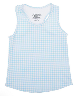 Blue Gingham Printed Tank
