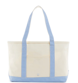 TRVL Medium Gingham Trim Tote - various colors