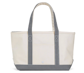 TRVL Medium Gingham Trim Tote - various colors
