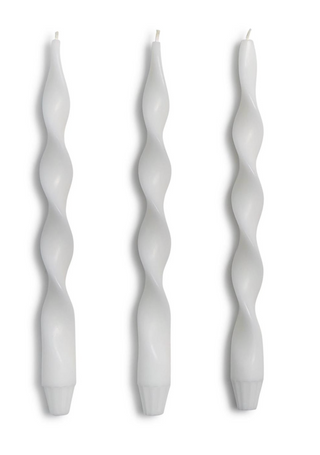 Twist Taper Candles White