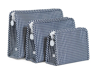 TRVL - Roadie Gingham Navy Zipper Pouch - Multiple Sizes