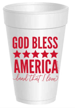 God Bless America Styrofoam Cups