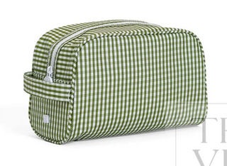 TRVL - Stowaway Moss Gingham Toiletry Bag