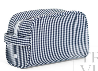TRVL - Stowaway Navy Gingham Toiletry Bag