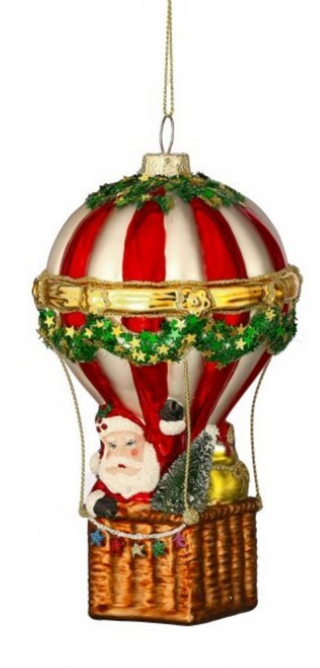 SANTA/HOT AIR BALLOON ORNAMENT