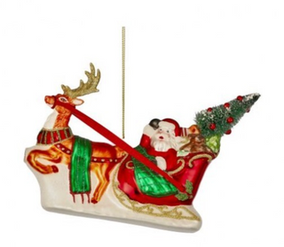 SANTA WITH SLEIGH ORNAMENT