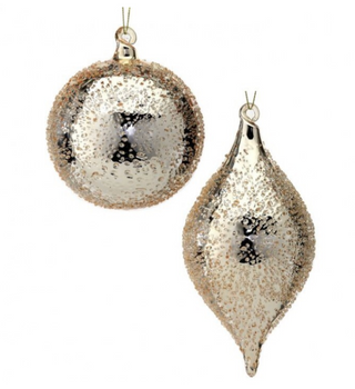 GLASS DIMPLED BALL/FINIAL ORNAMENT