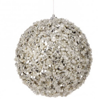 a white and silver ball