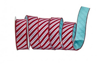 a red and white ribbon