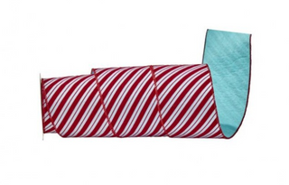 a red and white striped ribbon