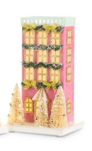 a pink and gold christmas tree
