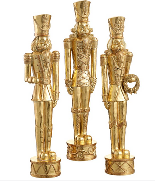 a group of gold statues
