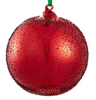 a red shiny christmas ornament
