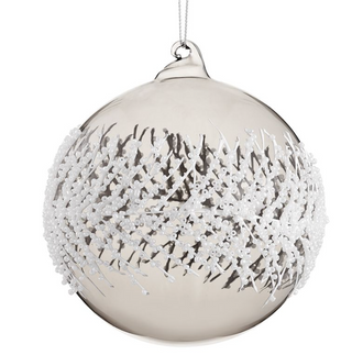 a silver and white ornament