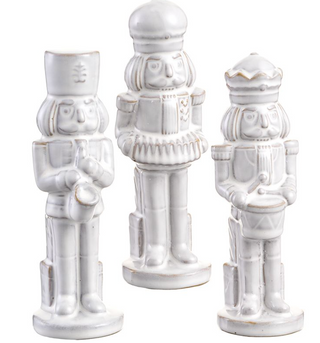 a group of white figurines