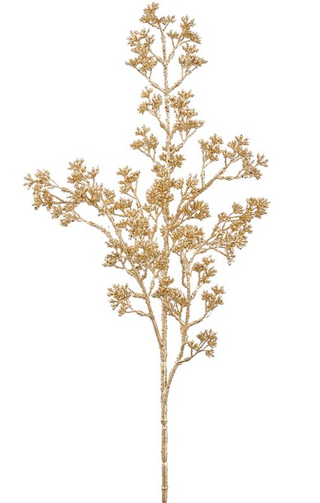 a gold leafy plant on a white background