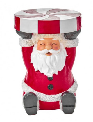 SANTA W/PEPPERMINT STOOL
