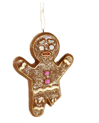 a gingerbread man on a string