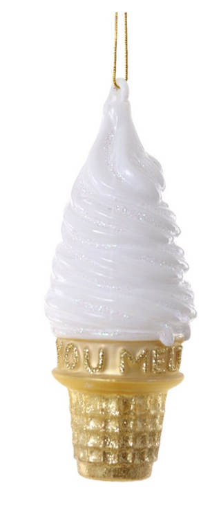 a white ice cream cone