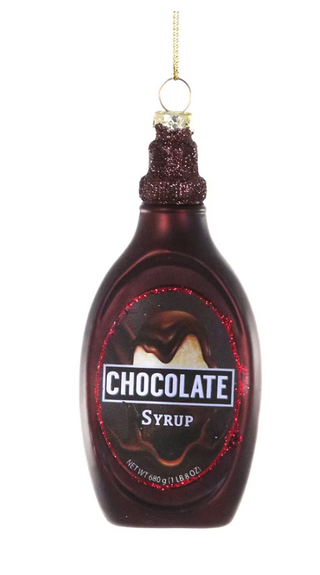 a bottle of syrup with a glittery top